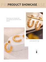 C-shaped Titanium Steel 18k Gold Plated Earrings – Thoughtful Gifts — 10