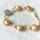 14k Gold Wrapped Yarn Hand-made Sapphire Bracelet – Jewelry Gift Ideas — 2