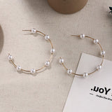 Pearl big circle earrings – Unique Gift Ideas — 1