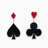 Poker Logo Heart And Diamond Japanese And Korean Earrings – Gift Ideas — 2