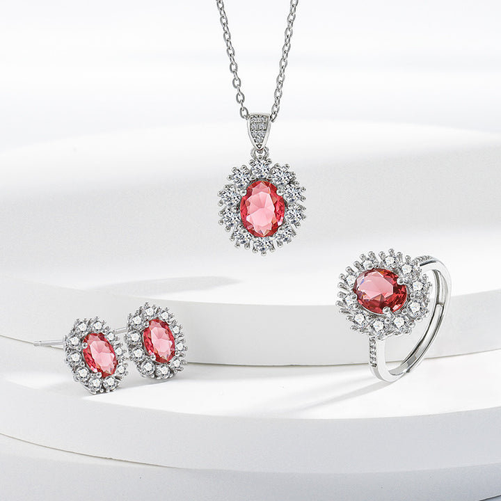 Full Diamond Necklace Ring Earrings Female – Jewelry Gift Ideas — 1