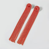 Alloy Diamond Rhinestone Long Tassel Earrings – Everyday Gifts — 6