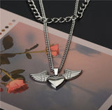 Love Wing Pendant Double Pin Necklace – Jewelry Gift Ideas — 3