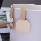 Geometric exaggerated metal wafer earrings – Meaningful Gifts — 1