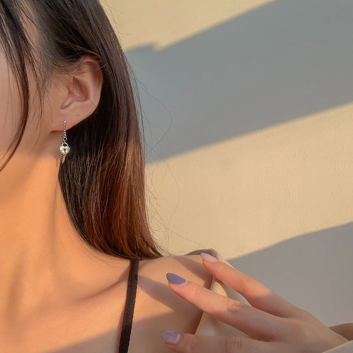 Round Vintage Lock Core Long Earrings For Fashion – Stylish Gifts — 1