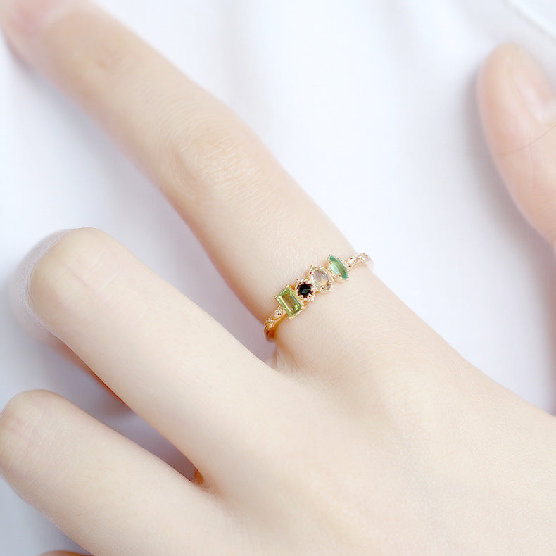 925 Gold Plated Color Natural Gem Ring – Gift Ideas — 1