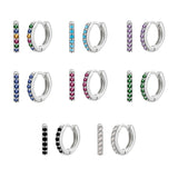 Simple Inlaid Zircon Round Multicolor Stud Earrings – Gift Ideas — 4
