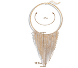Rhinestone Tassel Metal Necklace – Jewelry Gift Ideas — 4