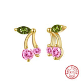 S925 Sterling Silver Cherry Pendant Earrings – Jewelry Gift Ideas — 2