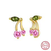 S925 Sterling Silver Cherry Pendant Earrings – Jewelry Gift Ideas — 2