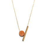 Geometric round wood necklace – Jewelry Gift Ideas — 5