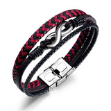Leather Woven Titanium Steel Bracelet – Jewelry Gift Ideas — 6