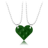 A Pair Of Simple Alloy Stitching Heart Necklaces – Small Gift Ideas — 5