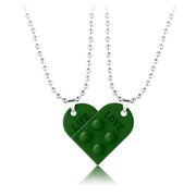 A Pair Of Simple Alloy Stitching Heart Necklaces – Small Gift Ideas — 5