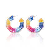 Large Oval Heart Raffia Dangle Earrings For Women Boho – Gifts for Her — 7