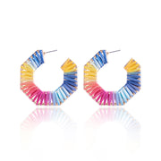 Large Oval Heart Raffia Dangle Earrings For Women Boho – Gifts for Her — 7