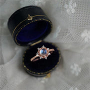 Natural Moonstone Snowflake Diamond Sterling Silver Ring – Gift Ideas — 4