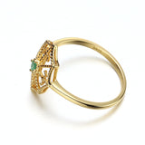 Women's Gold Plated Natural Emerald Gemstone Ring – Gifts for Her — 2