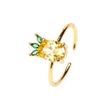 Cute Fruit Zircon Copper Ring Simple – Meaningful Gifts — 3