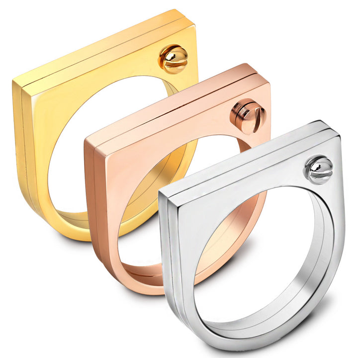 Trendy Stainless Steel Geometric Rings for Women – Jewelry Gift Ideas — 1