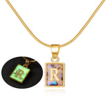 26 Letter Square Necklace Colorful Shell Luminous – Jewelry Gift Ideas — 10