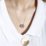Red Purple Rhinestone Heart Rose Flower Pendant – Jewelry Gift Ideas — 2
