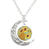 Van Gogh Starry Night Painting Moon Necklace – Jewelry Gift Ideas — 14