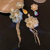 Asymmetric Flower Women Exaggerated Tassel Earrings – Gifts for Her — 4