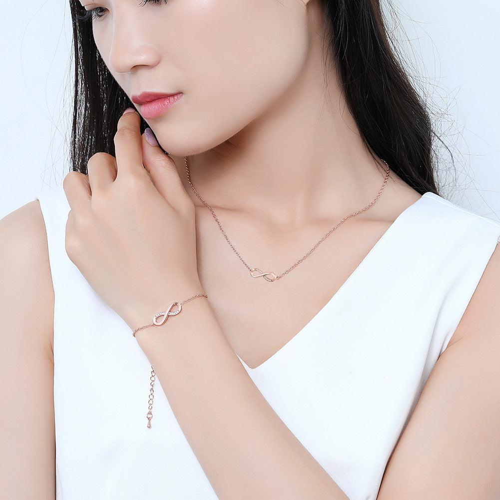 Fashion Crystal Necklace Zircon Lucky 8 Necklace – Jewelry Gift Ideas — 1