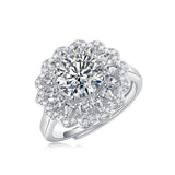 S925 Silver Moissanite Ring Flowers Female New Trendy – Gifts for Her — 5