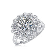 S925 Silver Moissanite Ring Flowers Female New Trendy – Gifts for Her — 5
