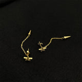 Star Long Fringe Chain Cone Silver Stud Earrings – Holiday Gift Ideas — 4