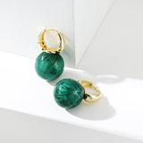 Women's Silver Needle Emerald Chain Earrings – Gifts for Her — 8