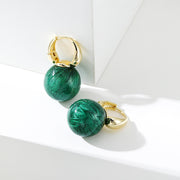 Women's Silver Needle Emerald Chain Earrings – Gifts for Her — 8