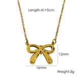 Bow Stainless Steel 14K Gold Earrings Necklace – Jewelry Gift Ideas — 7