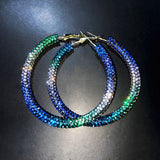 Full Diamond Gradient Big Circle Earrings Nightclub – Stylish Gifts — 5
