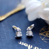 Silver Yellow Rabbit Earrings Simple – Gifts for Pet Lovers — 3