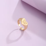 Shaped Rings Vintage Alloy Letter Cutout Heart Rings – Useful Gifts — 2