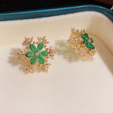 Microencrusted Zircon Snowflake Rotatable Ear Studs – Gift Ideas — 2