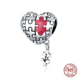Love Puzzle 925 Silver Beads Heart Shaped Diy Bracelet – Stylish Gifts — 6