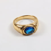 Titanium Steel Plated Gold Multicolor Zircon Ring – Thoughtful Gifts — 8