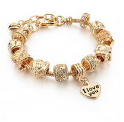 Gold-plated heart beaded bracelet – Jewelry Gift Ideas — 6