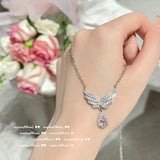 Feather Wing Waterdrop Gemstone Zircon Necklace – Jewelry Gift Ideas — 5