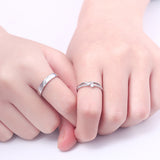 Weddings Simple Couple Style Silver Diamond Ring – Stylish Gifts — 5