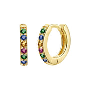 Simple Inlaid Zircon Round Multicolor Stud Earrings – Gift Ideas — 20