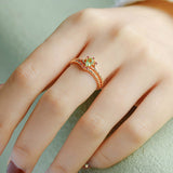 Japanese Retro Style Natural Olivine Ring – Stylish Gifts — 1