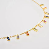 Colored Gemstone S925 Silver Small Skirt Necklace – Jewelry Gift Ideas — 4