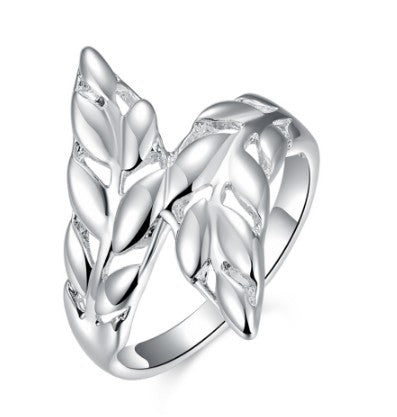 Silver Feather Ring for Women Leaves – Gifts for Her — 1