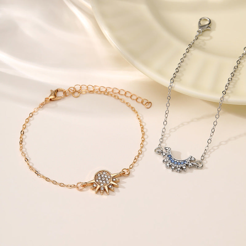 Personality Simple Rhinestone Sun Moon Lovers – Jewelry Gift Ideas — 1