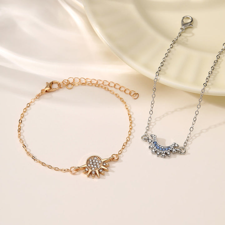 Personality Simple Rhinestone Sun Moon Lovers – Jewelry Gift Ideas — 1